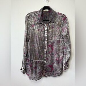 Vintage goa Floral Button-Up Blouse